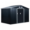 Outsunny 9' X 6' Garden Storage Shed With Floor Foundation, Metal Tool Storage House With Double Doors For Outdoor Patio Yard, Dark Grey