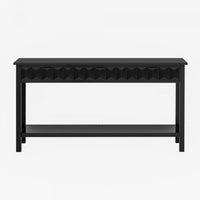 Oliver 60'' Fir Veneer Entryway Table with Honeycomb Design and Drawers, Black Sofa Table