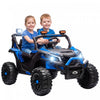 Qaba 24V 2 Seater Ride On Car for Kids, Electric Kids UTV with Dual 120W Motors, Remote Control, 4-Wheel Suspension, Soft Start, Seat Belt, Rear Storage, Music for Ages 3-8, Blue