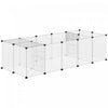 Pawhut 20 Panels Diy Pet Playpen, Small Animal Cage With Door, Top Cover, Indoor Yard Fence For Guinea Pig, Hedgehog, Bunny, 69\" X 28\" X 18\", White