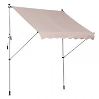 Outsunny 6.6'x5' Manual Retractable Patio Awning Window Door Sun Shade Deck Canopy Shelter Water Res