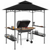 Outsunny 8' X 5' Grill Gazebo, 2-tier Outdoor Bbq Gazebo, Dark Grey