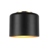 Dainolite Emilia 1 Light Flush Mount Aged Brass Matte Black/Gold Shade Lamp