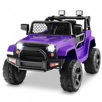 Costway 12v Kids Ride On Truck Car Electric Vehicle Remote With Music & Light Purple