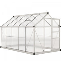 Outsunny Greenhouse, Walk-in Hot House, Clear Pc Board With Sliding Door