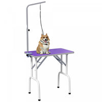 Pawhut 32in Foldable Dog Grooming Table For Small Dogs, Pet Grooming Table For Dogs Cats With Adjust