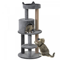Pawhut 41 Inches Cat Tree, Multi-level Cat Tower With Condo, Cute Cat Activity Center With Sisal Scr