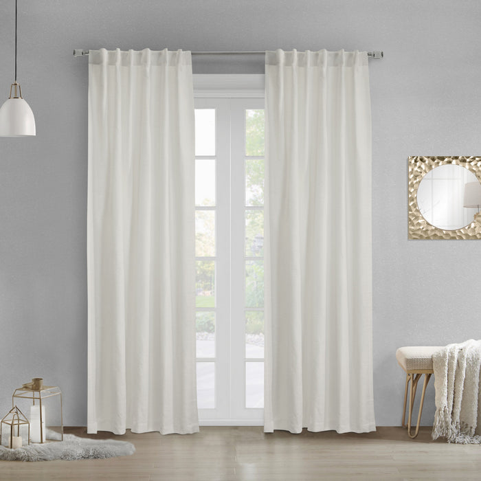 Gladstone Off-White Dual-Header Curtain Panel - 52\" X 95\"