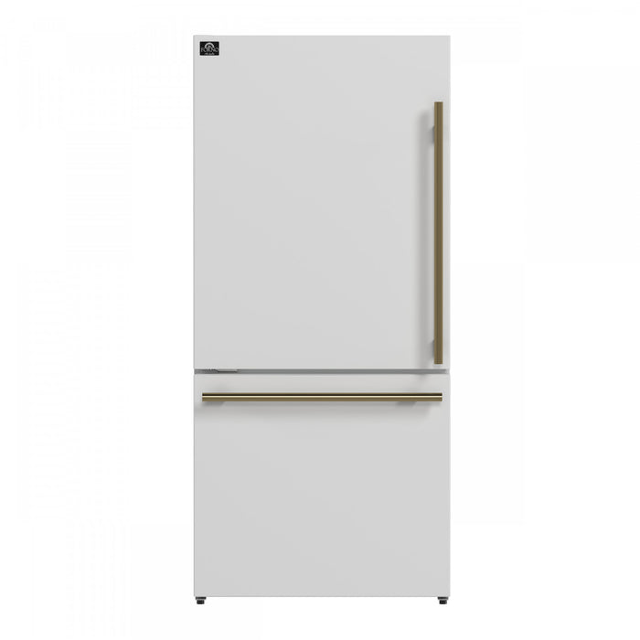 Forno Milano Espresso 31 Inch Bottom Freezer, White, 17.2 cu.ft. - FFFFD1786-31WHT