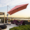 Costway 10Ft Square Patio Offset Cantilever Umbrella 360 Degree Tilt Aluminum Brick Red