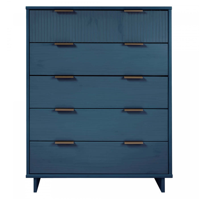 Granville Modern 38\" Chest in Midnight Blue (5-Drawer)