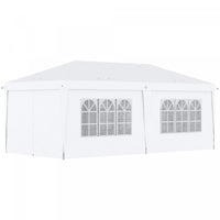 Outsunny 10' X 20' Pop Up Canopy With 6 Walls, Outdoor Easy Up Canopy Party Tent With Steel Frame, D