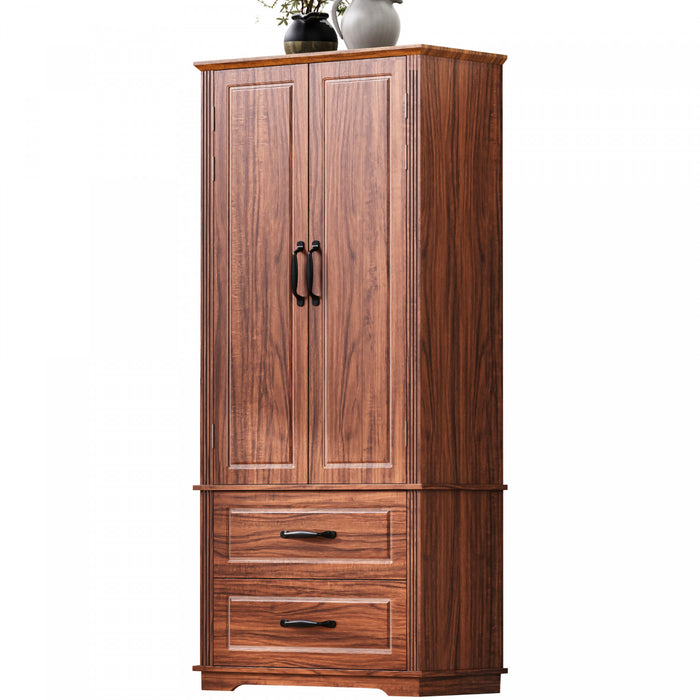 Angela 71\" Adjustable Shelves Pantry Cabinet With 2 Drawers - Brown