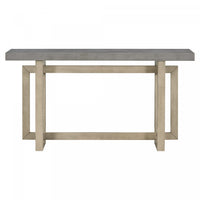 Ethan 59.1'' Triple Rectangle Design Painted Entryway Table with Pine Wood Legs,Grey Sofa Table
