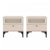 Amara Modern 20\" Nightstand in Pale Rose and White (1-Drawer) - Set of 2