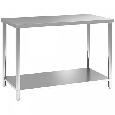 Homcom Stainless Steel Prep Table, Heavy Duty Workbench Table|Homcom Table De Preparation En Acier Inoxydable, Table D'etabli Robuste