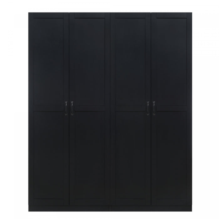 Hopkins Modern 2-Piece Wardrobe Closet in Black Armoire