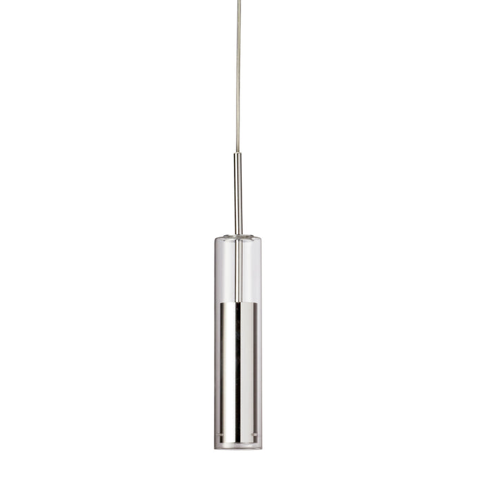 Dainolite Luna LED Pendant 6w Polished Chrome Finish Clear Glass Lamp