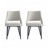 Tremont Modern Vegan Leather Metal Dining Chair in Stone Gray - Set of 2