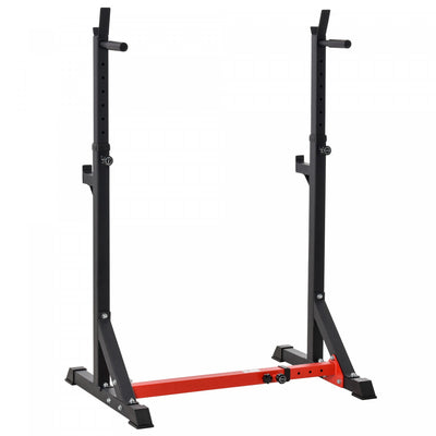 Soozier Steel Height And Base Adjustable Barbell Squat Rack And Bench Press|Soozier Paire De Supports Pour Halteres Et Bancs De Musculation, En Acier, Reglables En Hauteur Et E