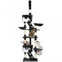 Pawhut Cat Tower For Large Cats Adult, Floor To Ceiling Cat Tree Adjustable Height 94