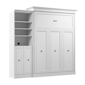 Bestar Versatile Queen Murphy Bed and Closet Organizer with Doors (92 W) - White