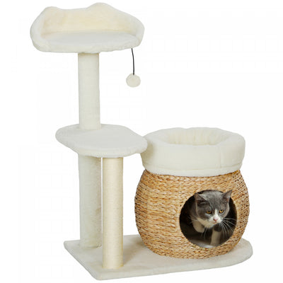 Pawhut 31" Cat Tree, Cat Tower With Sisal Scratching Posts, Cat Condo, Cat Beds, Platform, Toy Ball,|Pawhut Arbre A Chat De 31", Tour A Chat Avec Griffoirs En Sisal, Condo Pour Chat, Lits Pour Chat, Pl