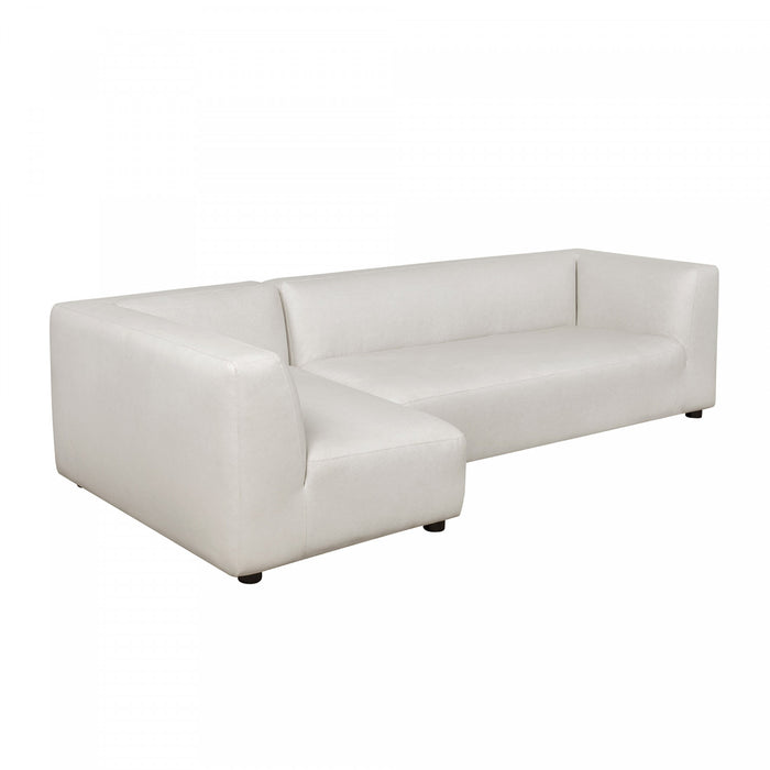 Lukas Contemporary Modern 118\" Left-Facing 2-Piece Sectional Sofa in Cream