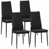 HOMCOM 4-Pieces Dining Chairs, Accent Chair w/ Upholstery Seat Steel Legs