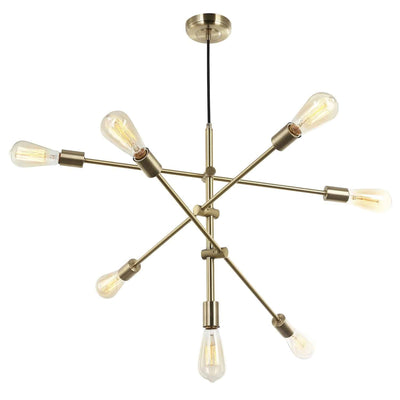 Dainolite Alexa 7 Light Adjustable Pendant Aged Brass Finish Lamp|Luminaire suspendu Alexa réglable de Dainolite avec fini laiton vieilli et 7 ampoules