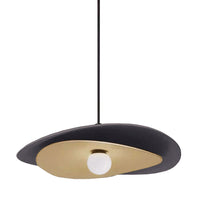 Dainolite Paven LED Pendant 12w Matte Black/Aged Brass Lamp