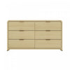 Grace Modern 60\" Dresser in Natural Oak (6-Drawer)