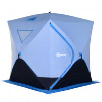Outsunny 4-person Pop-up Ice Fishing Tent, Insulated Ice Fishing Shelter With Ventilation Windows, D