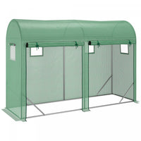 Outsunny 10' X 3' X 7' Tunnel Tomato Greenhouse Outdoor Walk-in Hot House With Roll-up Windows And Z