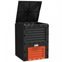 Outsunny Garden Compost Bin, 80 Gallon Outdoor Compost Container, Orange
