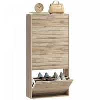 HOMCOM Slim Shoe Storage Cabinet with 3 Flip Drawers for 9-12 Pair of Shoes
