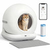 PawHut Self Cleaning Litter Box, Automatic Cat Litter Box for Multi Cats, Extra Large 72L, App Control, Safety Sensor, Odor Isolation, Deodorant Gel, 1 Trash Bag and Litter Mat