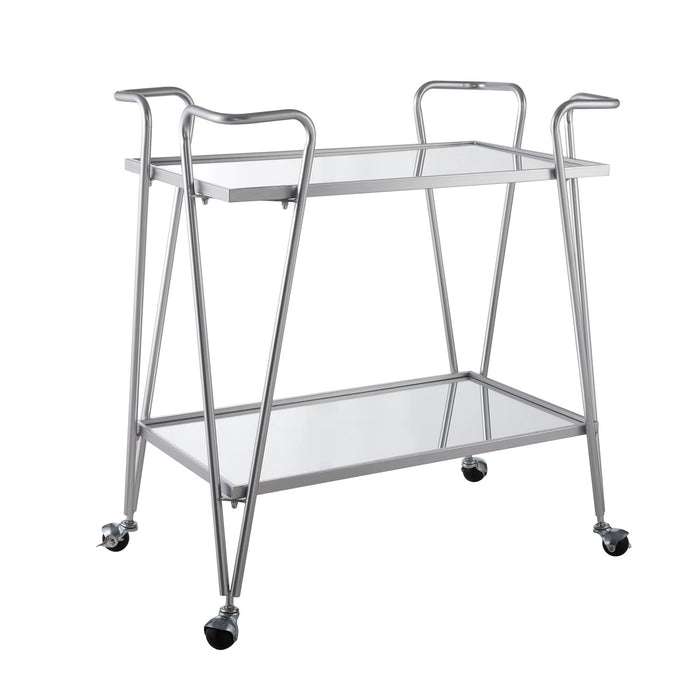 Silver Mid-Century Bar Cart