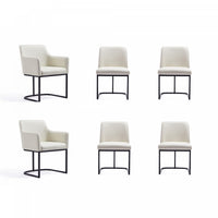 Serena Modern 6-Piece Dining Set in Ivory Dining Chair 