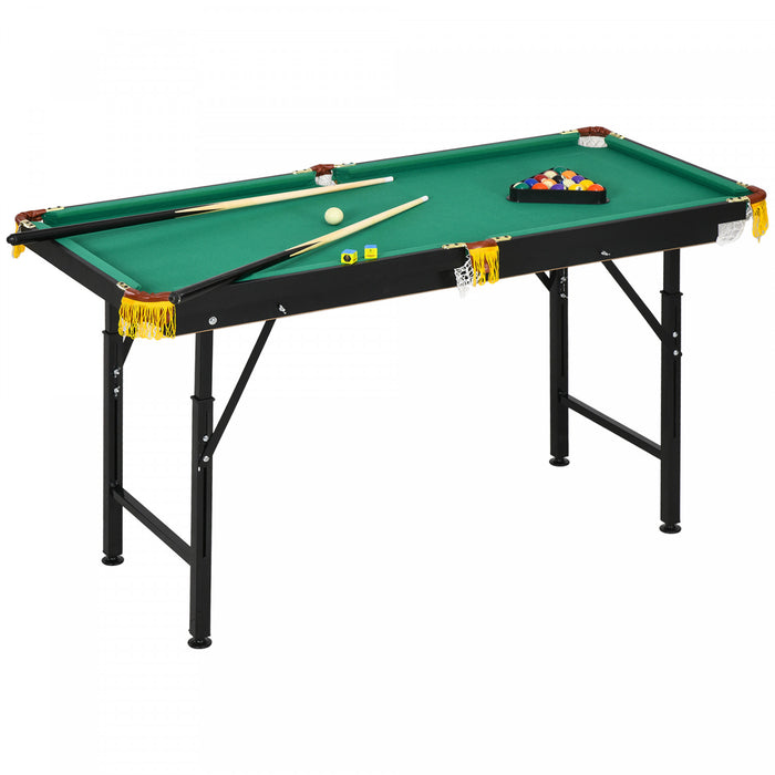 Soozier 55\" Folding Pool Table Set With Adjustable Height, Green
