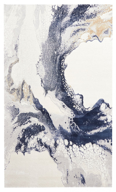 Bloom Blue Rug 5'0" x 8'0" | Tapis Contemporain/Moderne Bloom 5'0" x 8'0" en Bleu