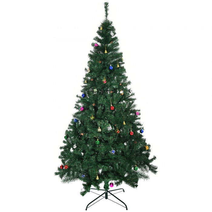 Homcom 7ft Artificial Christmas Tree With Decoration Ornament