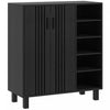 HOMCOM Shoe Cabinet with 5-tier Open Shelves for 17 Pairs Black