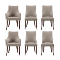Connie Modern 6-Piece Dining Chair Set in Taupe 