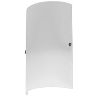 Dainolite Paza 1 Light Wall Sconce Satin Chrome Accents White Frosted Glass Lamp