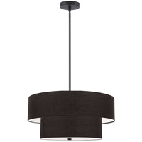 Dainolite Everly 4 Light 2 Tier Pendant Matte Black Finish Black Shade Lamp