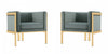 Paramount Modern Velvet Lounge Chair in Warm Gray - Set of 2
