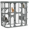 PawHut Catio Outdoor Cat Enclosure, 71\"H Wooden Cat House with 5 Jumping Platforms, 2 Condos and Waterproof Cover, Walk-in Kitty Cage for 2–3 Kittens, Grey