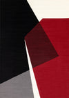 Forte Red Black White Geometric Area Rug - 5'3