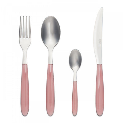 Arimi Nilu Italian Stainless Steel 24 Piece Flatware Set - Service For 6 - Pink Handle|Ensemble De Couverts En Acier Inoxydable Italien Arimi Nilu 24 Pieces - Service Pour 6 Personnes - Manche Rose